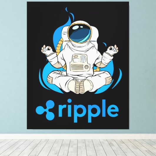 Toile L'astronaute de chiffrement XRP à chiffrement de c (Insitu (Plancher de Bois))