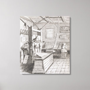 Toile L'atelier de reliure de Laurens Janszoon Koster, b