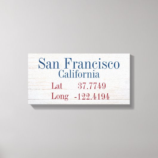 Toile Latitude et longitude de votre ville (Recto)