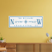 Toile Latitude Longitude Personalized Family Name Wrap (Insitu(Salon))