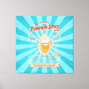 Toile Latte épice Citrouille vintage - Poster de la rece