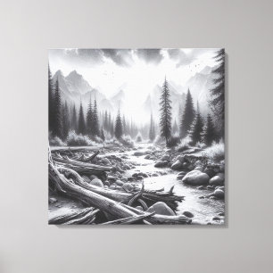 Toile L'aube se brise au-dessus des collines couvertes d