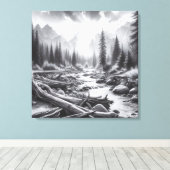 Toile L'aube se brise au-dessus des collines couvertes d (Insitu (Plancher de Bois))