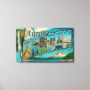 Toile L'aurore, lettre ScenesAurora d'OregonLarge, OU