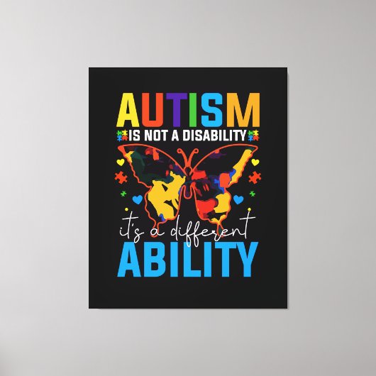 Toile L'Autisme N'Est Pas Un Handicap, C'Est Un Différen (Recto)