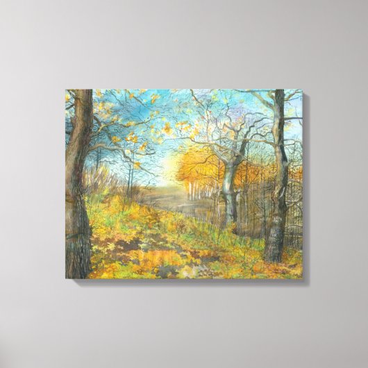 Toile L'automne d'or dans une chênaie (Recto)