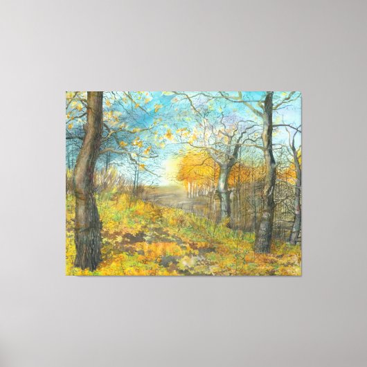 Toile L'automne d'or dans une chênaie (Recto)