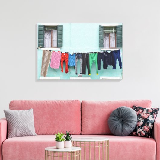 Toile Lave-linge séchant sur fil à linge (Insitu(Salon))