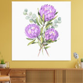 Toile Lavender Protea Botanical Watercolor (Insitu(Salon))