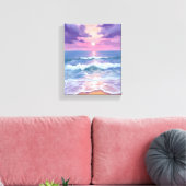 Toile Lavender Purple Beach Sunset Watercolor (Insitu(Salon))