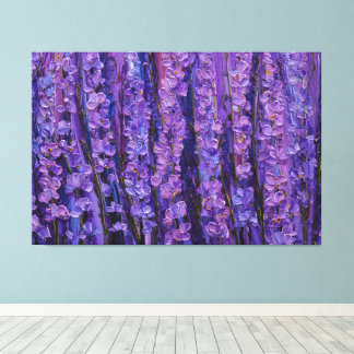 Toile Lavender Purple Flower Cluster Abstract Wall Art