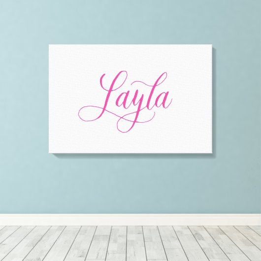 Toile Layla - Moderne Calligraphie Nom Design (Insitu (Plancher de Bois))