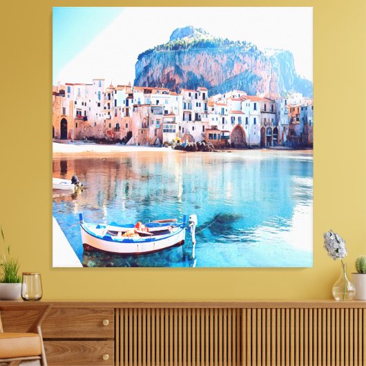 Toile ldp CEFALÙ - Sicile - plage - panorama (Insitu(Salon))
