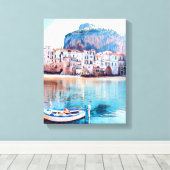 Toile ldp CEFALÙ - Sicile - plage - panorama (Insitu (Plancher de Bois))