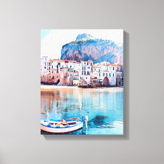 Toile ldp CEFALÙ - Sicile - plage - panorama (Recto)