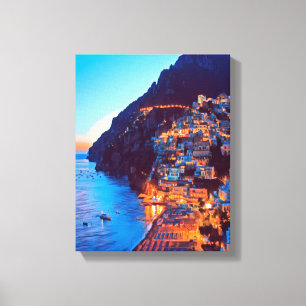 Toile ldp POSITANO Côte Amalfi - coucher de soleil pris