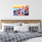 Toile ldp SANTORINI - panorama - par nuit (Insitu(Chambre))