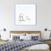 Toile Le 1er Noël de bébé Cadeau bleu personnalisé (Insitu(Chambre))