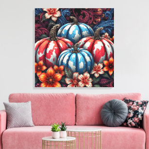 Toile Le 4 Juillet Camo Citrouilles