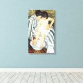 Toile Le bain de l'enfant par Mary Cassatt Impressionnis (Insitu (Plancher de Bois))