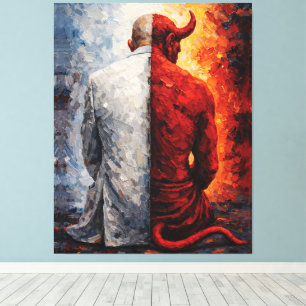 Toile Le Bien et le Mal en Moi – Dualité Peinture à l'hu