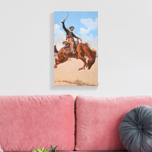 Toile Le Bronco Buster (par Frederic Remington) (Insitu(Salon))