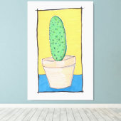 Toile Le cactus - art naïf - poire de pricks du désert (Insitu (Plancher de Bois))