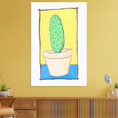 Toile Le cactus - art naïf - poire de pricks du désert (Insitu(Salon))