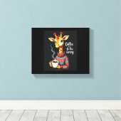 Toile Le café est pour l'amoureux de café girafe drôle f (Insitu (Plancher de Bois))