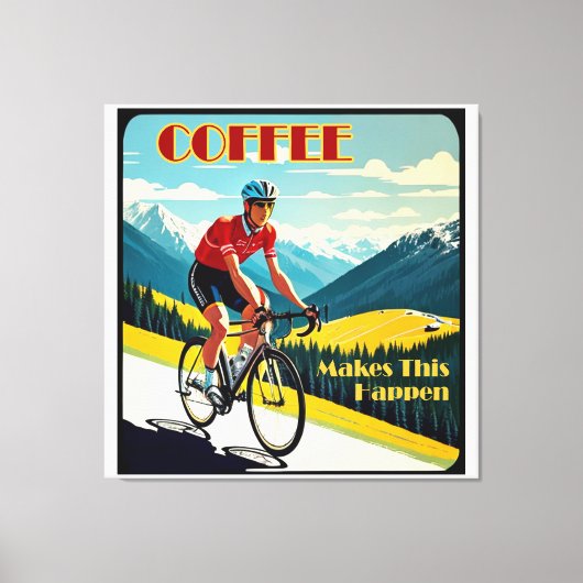 Toile Le Café Fait Que Cela Se Passe En Cyclisme (Recto)