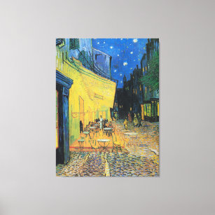 Toile Le Café Terrasse de Vincent van Gogh en soirée