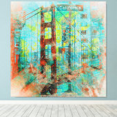 Toile Le California Love Bridge de San Francisco (Insitu (Plancher de Bois))
