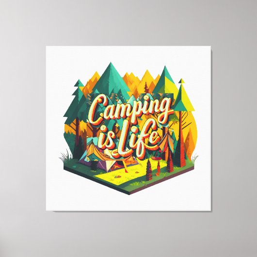 Toile Le camping c'est la vie (Recto)