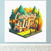 Toile Le camping c'est la vie (Insitu (Plancher de Bois))