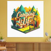 Toile Le camping c'est la vie (Insitu(Salon))