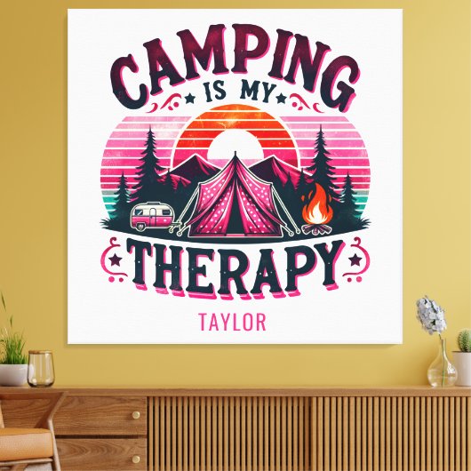 Toile Le Camping Est Ma Thérapie (Insitu(Salon))