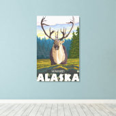 Toile Le caribou dans la nature - Seward, Alaska (Insitu (Plancher de Bois))