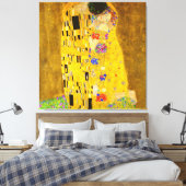 Toile Le célèbre tableau de Gustav Klimt, The Kiss. (Insitu(Chambre))