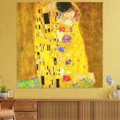 Toile Le célèbre tableau de Gustav Klimt, The Kiss. (Insitu(Salon))