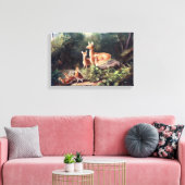 Toile Le cerf dans la peinture Vintage Woods (Insitu(Salon))