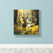 Toile Le cerf de Majestic dans la nature (Insitu (Plancher de Bois))