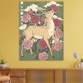 Toile Le Cerf et les Roses Beau (Insitu(Salon))