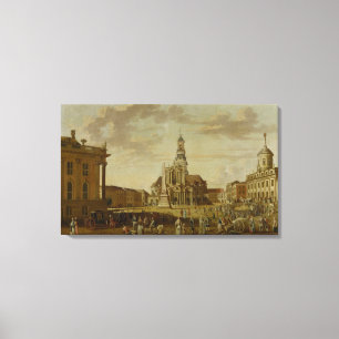 Toile Le changement Markt avec l'église du St