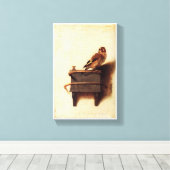 Toile Le Chardonneret de Carel Fabritius (Insitu (Plancher de Bois))