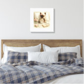 Toile Le chat boit du café au lit (Insitu(Chambre))