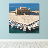 Toile Le château et le port de Paphos (Insitu (Plancher de Bois))