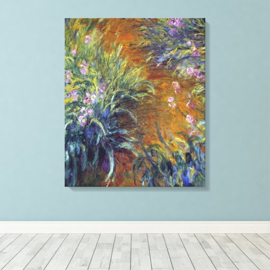 Toile Le chemin à travers les iris par Claude Monet (Insitu (Plancher de Bois))