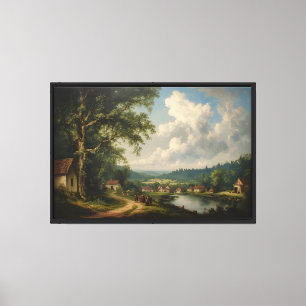 Toile Le chêne du village — Campagne anglaise avec perso