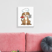 Toile Le chien cuisinier avec le casquette et la spatule (Insitu(Salon))