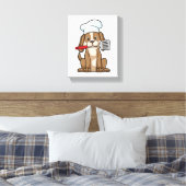 Toile Le chien cuisinier avec le casquette et la spatule (Insitu(Chambre))